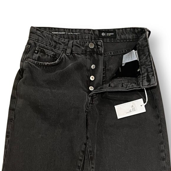 NWT AG Jeans Alexxis Vintage High-Rise Straight in 90s Faded Black Size 26 $225 - Picture 5 of 13